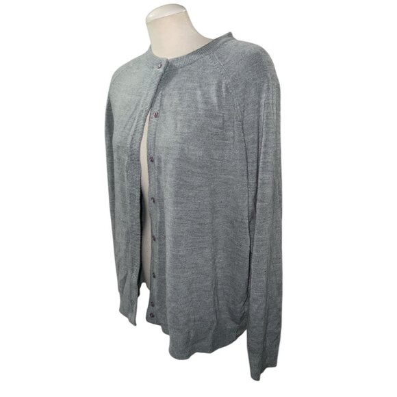 Goodclothes Woman Gray Button-Front Cardigan Sweater 2X Acrylic Lightweight Long - Picture 5 of 11